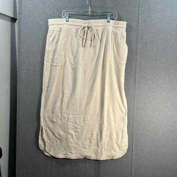 Belle Beach by Kim Gravel Poolside Terry Maxi Skirt Sand Size Extra Large - Picture 1 of 9